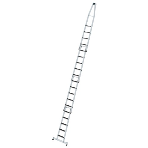 MUNK Stufen- Glasreinigerleiter 4-teilig mit clip-step R13 und nivello Traverse 3x5+4 Stufen