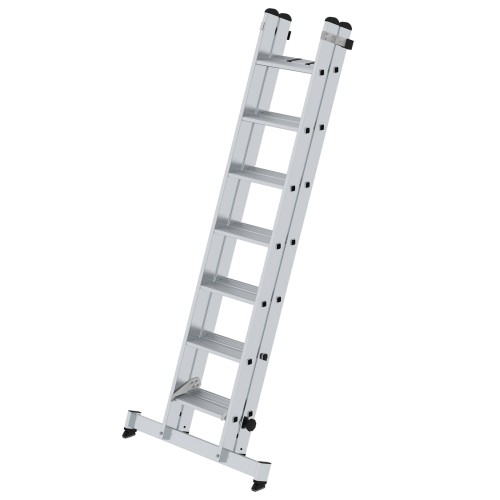 MUNK Stufen-Schiebeleiter mit nivello-Traverse 2-teilig 2x7 Stufen