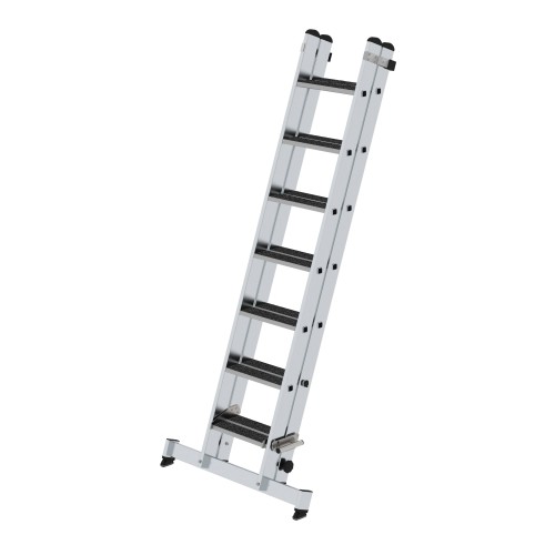 MUNK Stufen-Schiebeleiter mit nivello-Traverse 2-teilig clip-step R13 2x7 Stufen