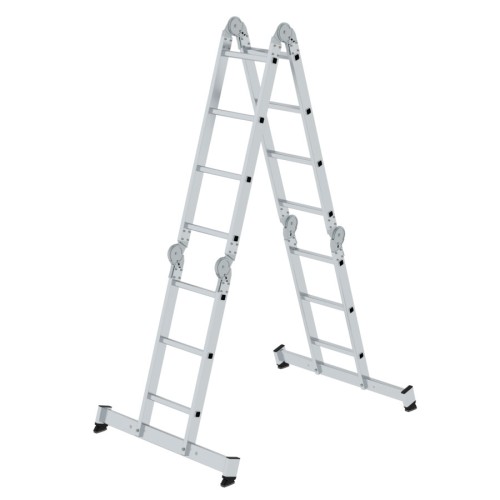 MUNK Vielzweckleiter mit Nivello® Traverse 2x3 + 2x4 Sprossen