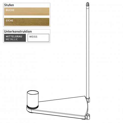 Dolle Zusätzliche Stufe für Spindeltreppe Oslo Ø120-160cm inklusive Geländer