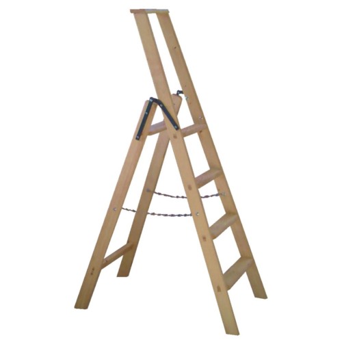 Holz Haushaltsleiter mit Ablage
