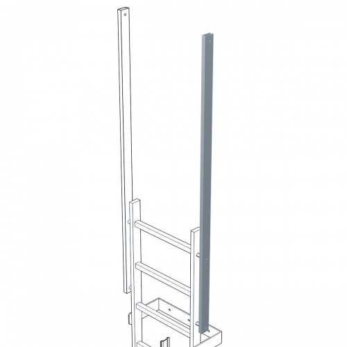 Zarges Ausstiegsholm gerade Stahl 60x25mm