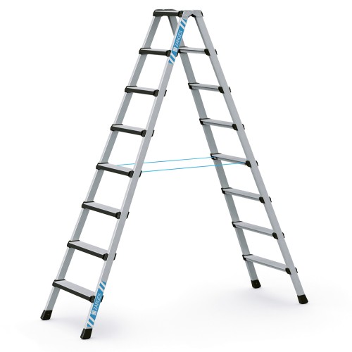 Zarges Comfortstep B Stehleiter mit gepolsterter Stufen-Vorderkante 2x8 Stufen