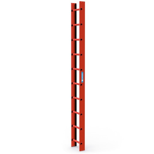 Zarges Dachleiter 10 Sprossen ziegelrot