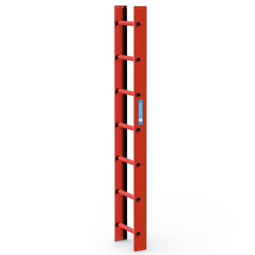 Zarges Dachleiter 7 Sprossen ziegelrot