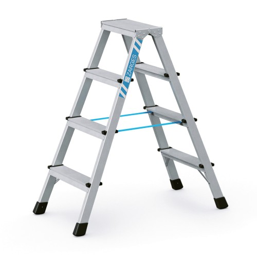 Zarges genietete Stehleiter eloxiert XLstep B 2x4 Stufen