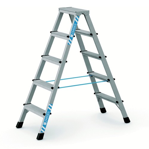 Zarges genietete Stehleiter eloxiert XLstep B 2x5 Stufen