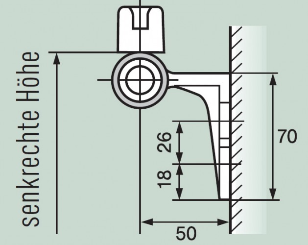 Zarges Leichtmetall-Halter mit Endanschlag links