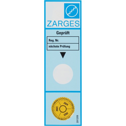 Zarges Prüfaufkleber