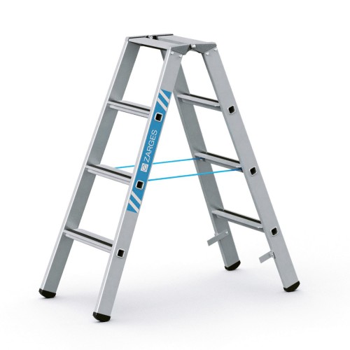Zarges gebördelte Stehleiter, eloxiert Saferstep B 2x4 Stufen