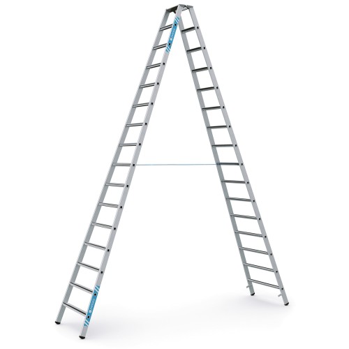 Zarges gebördelte Stehleiter, eloxiert Saferstep B 2x16 Stufen