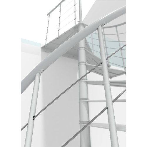 Minka Spindeltreppe Milano 42 - 300,3cm Geschosshöhe Weiß 120cm Durchmesser