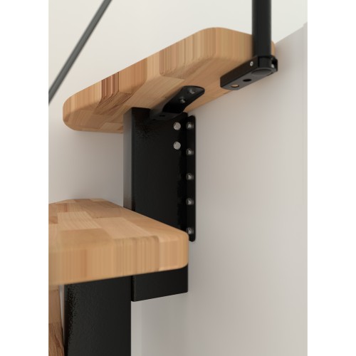 Minka Mittelholmtreppe Quatro Turn 38 - 298cm Geschosshöhe Buche Schwarz