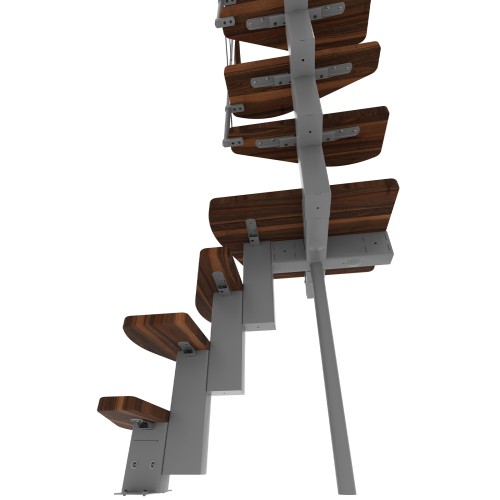 Minka Mittelholmtreppe Quatro Turn 38 - 298cm Geschosshöhe Walnuss Grau