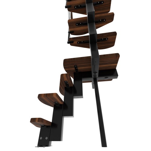 Minka Mittelholmtreppe Quatro Turn 38 - 298cm Geschosshöhe Walnuss Schwarz