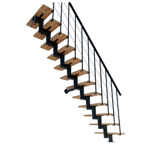 Minka Mittelholmtreppe Comfort Top 37 - 312cm Geschosshöhe Buche Schwarz
