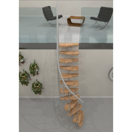 Minka Mittelholmtreppe Nizza 35 - 293,8cm Geschosshöhe Buche Weiß