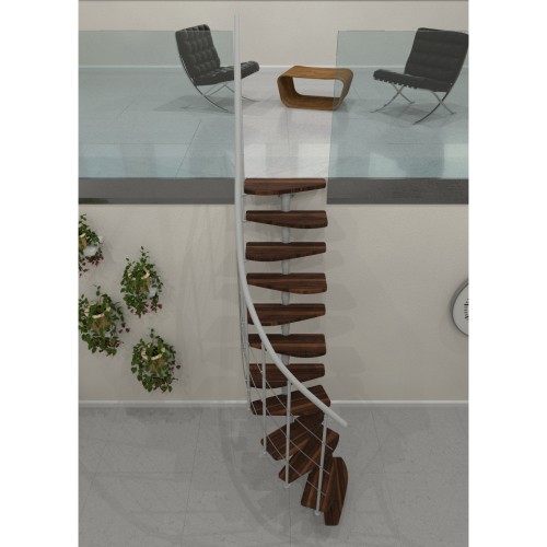 Minka Mittelholmtreppe Nizza 35 - 293,8cm Geschosshöhe Walnuss Weiß
