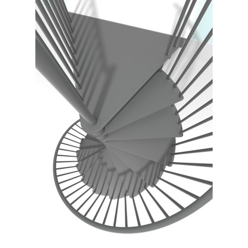 Minka Spindeltreppe Portofino 42 - 300,3cm Geschosshöhe Grau 160cm Durchmesser