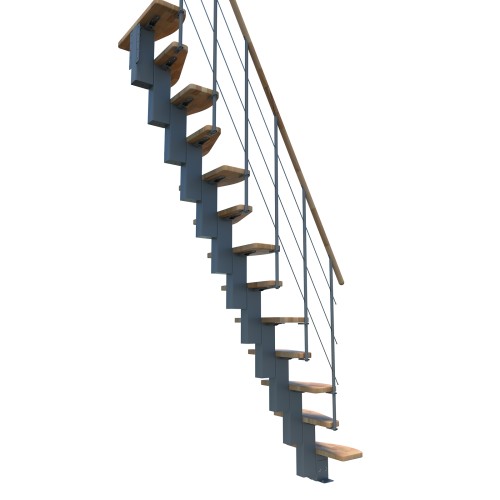 Minka Mittelholmtreppe Quatro 38 - 298cm Geschosshöhe Buche Grau
