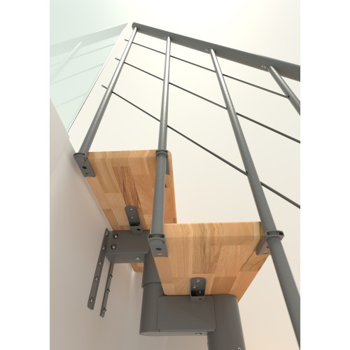 Minka Mittelholmtreppe Comfort Top Turn 37 - 312cm Geschosshöhe Buche Grau