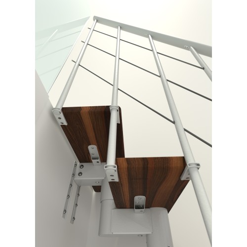 Minka Mittelholmtreppe Comfort Top Turn 37 - 312cm Geschosshöhe Walnuss Weiß