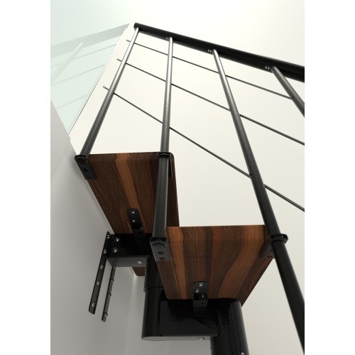 Minka Mittelholmtreppe Comfort Top Turn 37 - 312cm Geschosshöhe Walnuss Schwarz