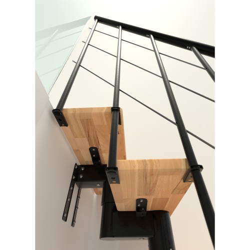 Minka Mittelholmtreppe Comfort Top Turn 37 - 312cm Geschosshöhe Buche Schwarz