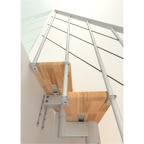 Minka Mittelholmtreppe Comfort Top Turn 37 - 312cm Geschosshöhe Buche Weiß