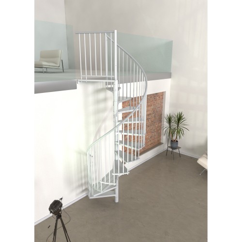 Minka Spindeltreppe Rondo Smart 37 - 305,5cm Geschosshöhe Weiß 120cm Durchmesser