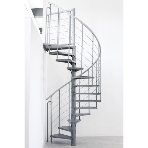 Minka Spindeltreppe Spino Smart 38 - 305,5cm Geschosshöhe Weiß 120cm Durchmesser