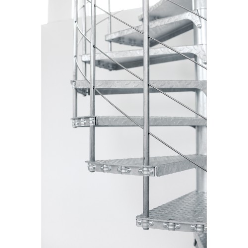 Minka Außenspindeltreppe Spino Zink Smart 38 - 305,5cm Geschosshöhe