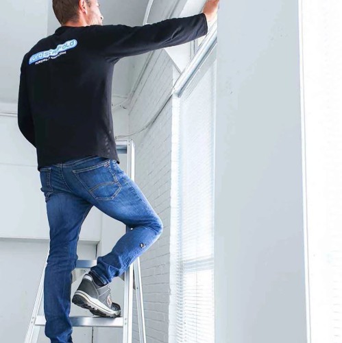 ASC Eurostairs Stufenstehleiter einseitig eloxiert mit Plattform