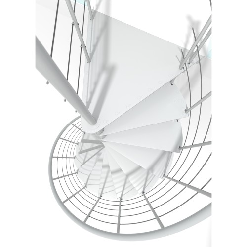 Minka Spindeltreppe Milano 42 - 300,3cm Geschosshöhe Weiß 120cm Durchmesser