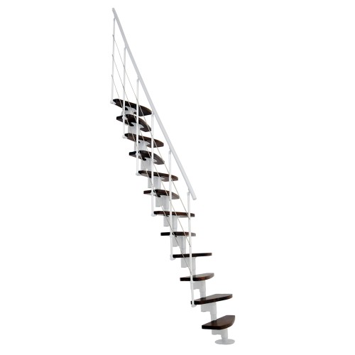 Minka Mittelholmtreppe Nizza 35 - 293,8cm Geschosshöhe Walnuss Weiß