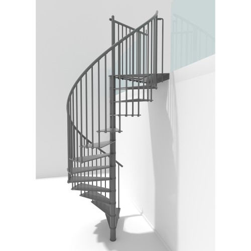 Minka Spindeltreppe Portofino 42 - 300,3cm Geschosshöhe Grau 160cm Durchmesser