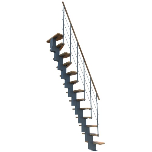 Minka Mittelholmtreppe Quatro 38 - 298cm Geschosshöhe Buche Grau
