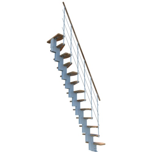 Minka Mittelholmtreppe Quatro 38 - 298cm Geschosshöhe Buche Weiß