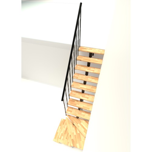 Minka Mittelholmtreppe Comfort Top Turn 37 - 312cm Geschosshöhe Buche Schwarz