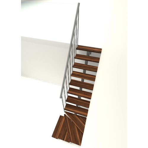 Minka Mittelholmtreppe Comfort Top Turn 37 - 312cm Geschosshöhe Walnuss Grau