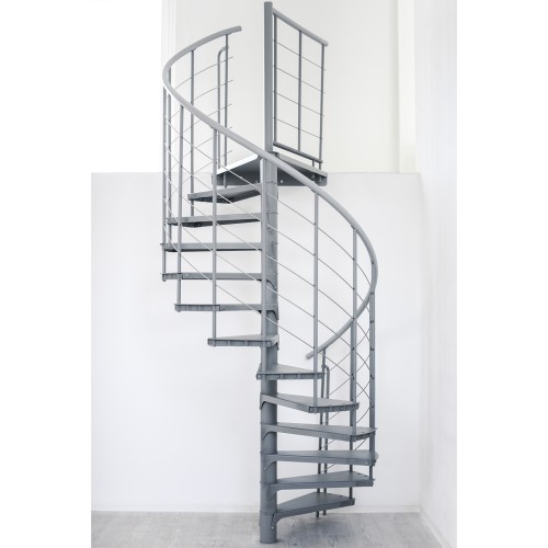 Minka Spindeltreppe Spino Smart 38 - 305,5cm Geschosshöhe Weiß 120cm Durchmesser