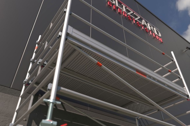 ROLLE Fahrbare Arbeitsbühne Rollgerüst Blizzard Gerüstsysteme 2,85x1,50m Typ 4602 AH bis 10,79m