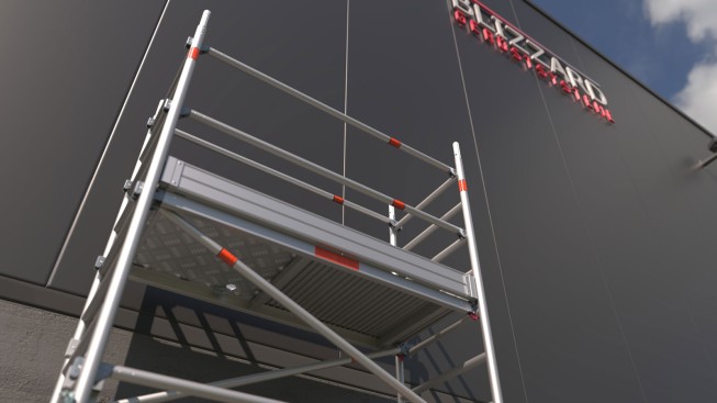 ROLLE Fahrbare Arbeitsbühne Rollgerüst Blizzard Gerüstsysteme 1,80x0,75m Typ 4603 AH bis 9,76m