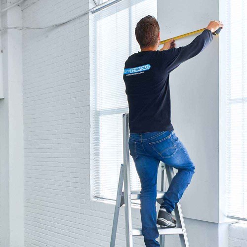 ASC Eurostairs Stufenstehleiter einseitig eloxiert mit Plattform