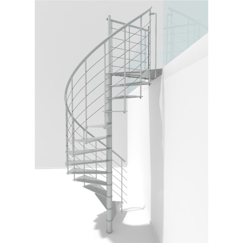 Minka Spindeltreppe Milano 42 - 300,3cm Geschosshöhe Weiß 120cm Durchmesser