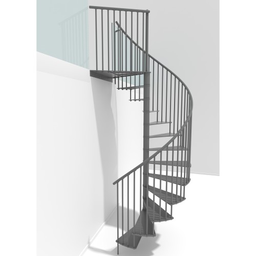 Minka Spindeltreppe Portofino 42 - 300,3cm Geschosshöhe Grau 160cm Durchmesser