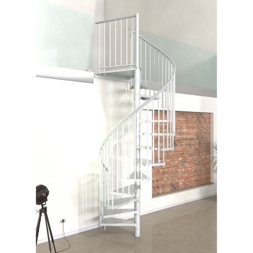 Minka Spindeltreppe Rondo Smart 37 - 305,5cm Geschosshöhe Weiß 120cm Durchmesser