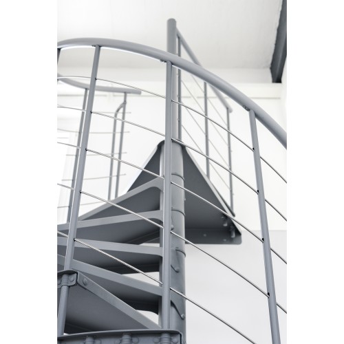 Minka Spindeltreppe Spino Smart 38 - 305,5cm Geschosshöhe Weiß 120cm Durchmesser