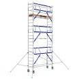 ASC Rollgerüst AGS Pro 190x75cm mit Holz-Plattformen und einseitigem Geländer 7,3m Arbeitshöhe-small